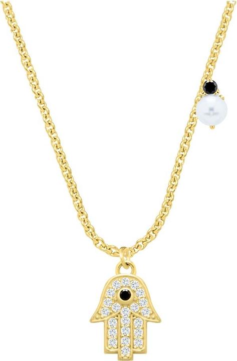 Candy Halskette Hamsa, 925 Sterling Silber, vergoldet (18k vergoldet, 925 Sterling Silber, 925er Sterlingsilber, 42 - 45 cm)