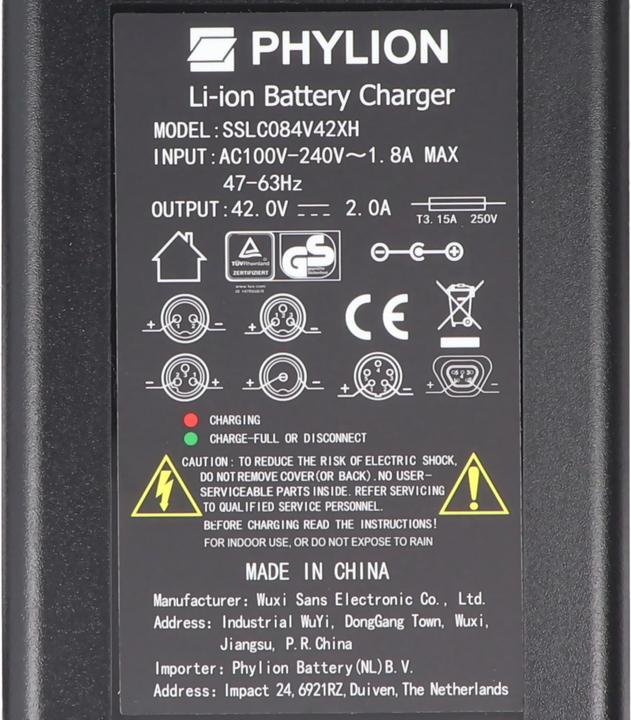 Produktbild Phylion Ladegerät nur passend für Ladegerät 36-42 Volt 2,0A XLR 3-polig (E-Bike Ladegerät)
