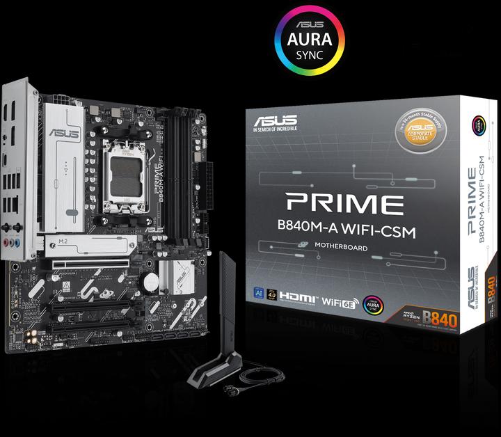 Produktbild ASUS PRIME B840M-A WIFI (AM5, AMD B840, mATX)
