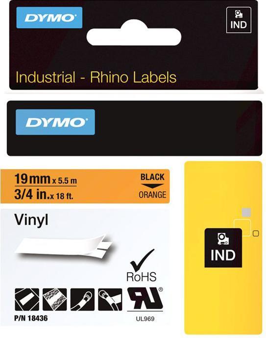 Actual product image Dymo Writing tape 19mm vinyl (1.90 cm, Orange)
