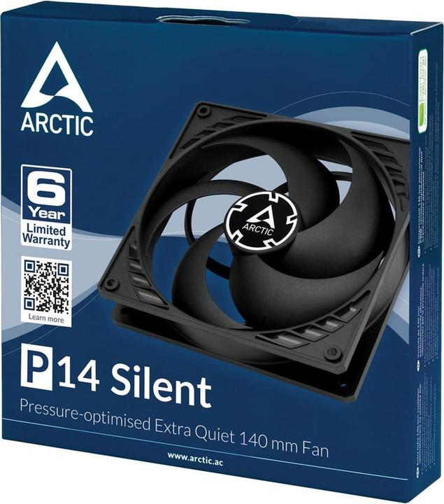 Produktbild Arctic P14 Silent – Besonders leiser 140 mm Lüfter optimiert für statischen Druck (140 mm, 1 x)