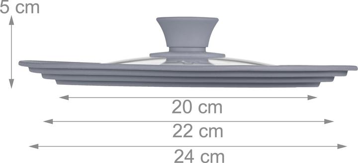Actual product image Relaxdays Universal Saucepan Lid, Silicone Rim & Air Vent (24 cm, Glass)