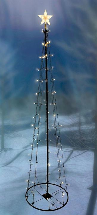 Produktbild Inda-Exclusiv LED Metall Weihnachtsbaum Stern warmweiss 70 LEDs 120cm 8 Funktionen
