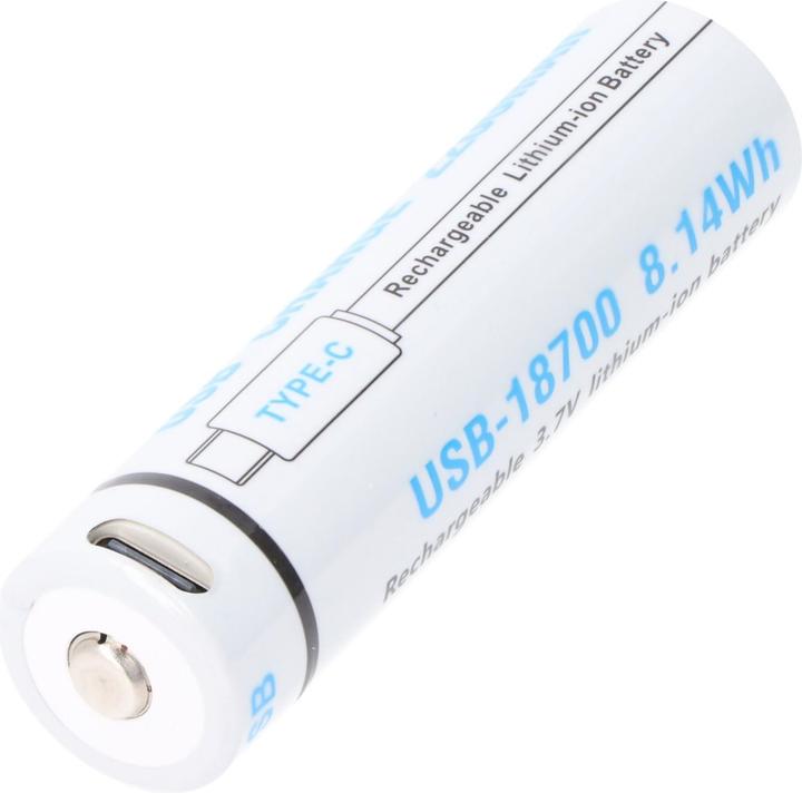 Image du produit AccuCell Rundzelle 18650, Li-ion, 3,7V, 2200mAh, 8,1Wh, mit USB-C Charging Port (1 pcs, 2200 mAh)