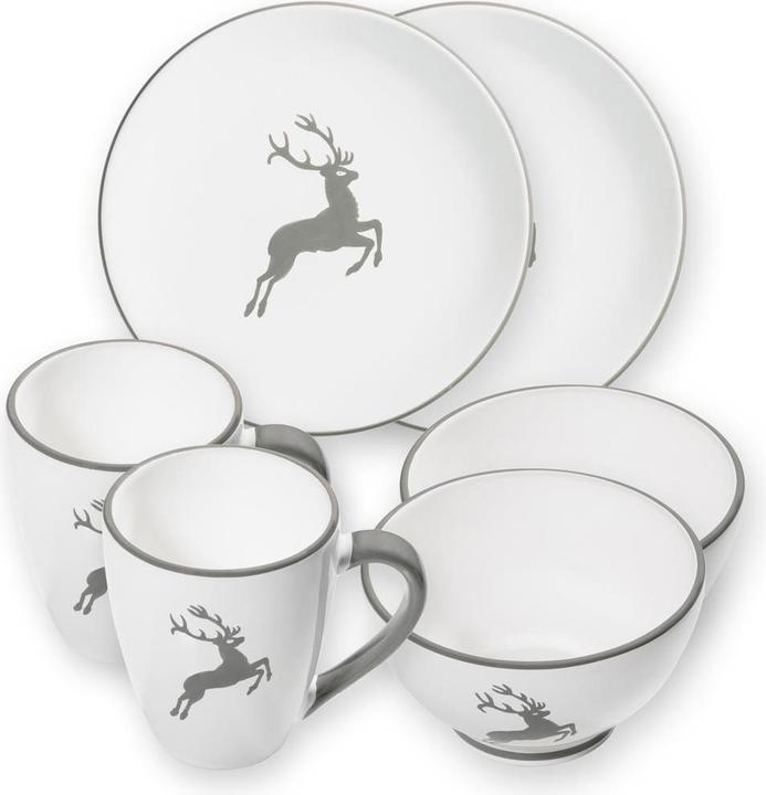Produktbild Gmundner Keramik Grauer Hirsch, Hüttenfrühstück Cupf. 2 P.(6tlg) (6 Stück)