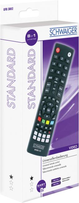 Produktbild Schwaiger Universalfernbed. 8 in 1 vorprammiert (Universal Fernbedienung, Infrarot)