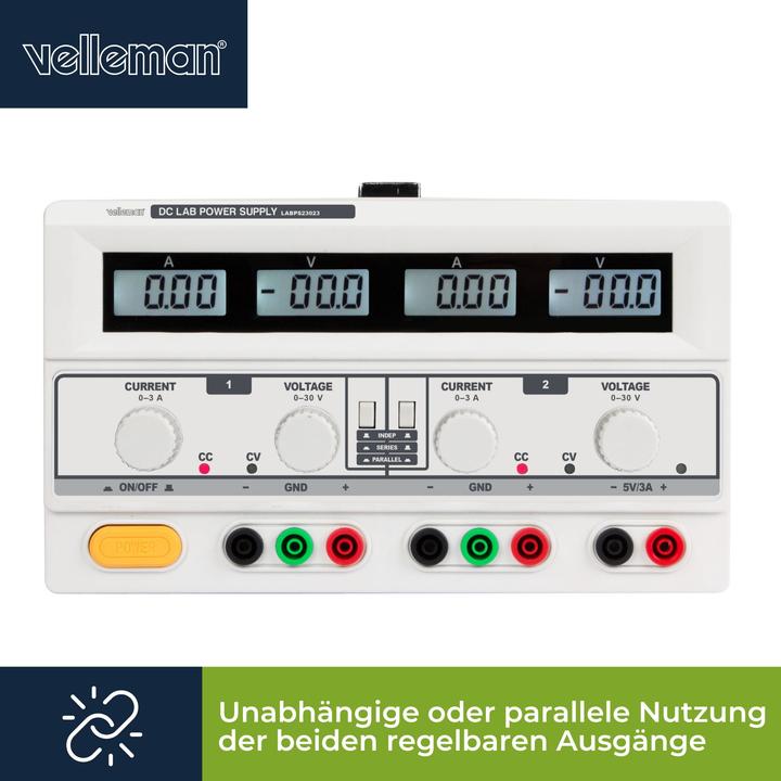 Image du produit Velleman Double Alimentation De Laboratoire En Courant Continu