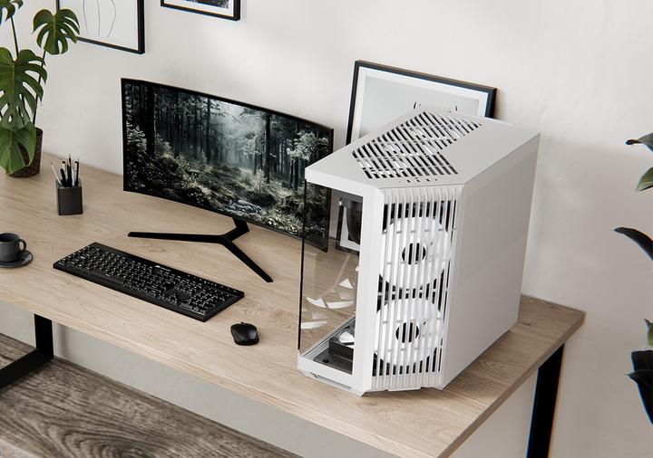 Actual product image APNX V1 PC case, midi tower, ATX, tempered glass - white (ATX)