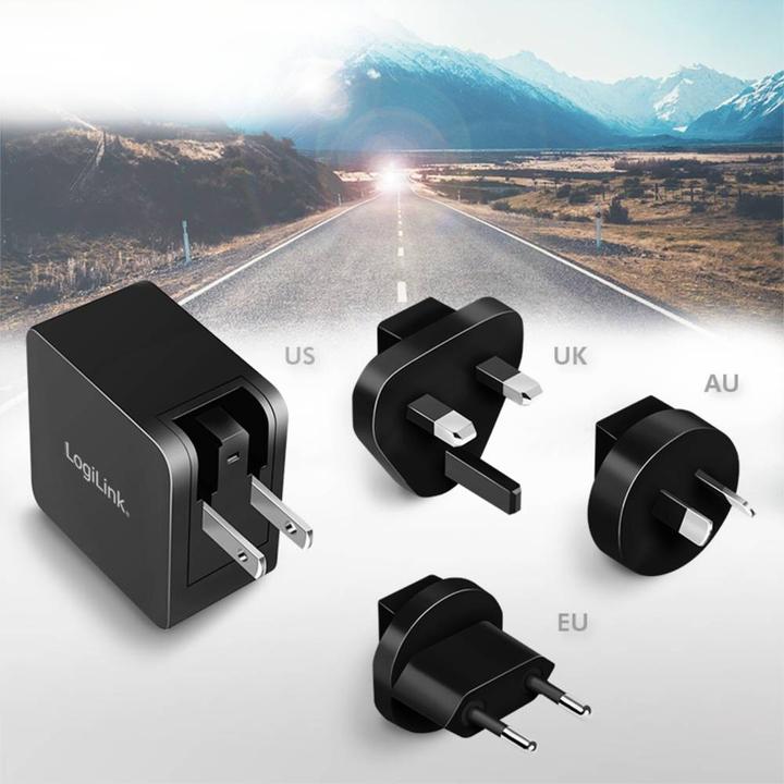 Actual product image LogiLink USB socket travel adapter, 1x USB-C, GaN technology, 65 W