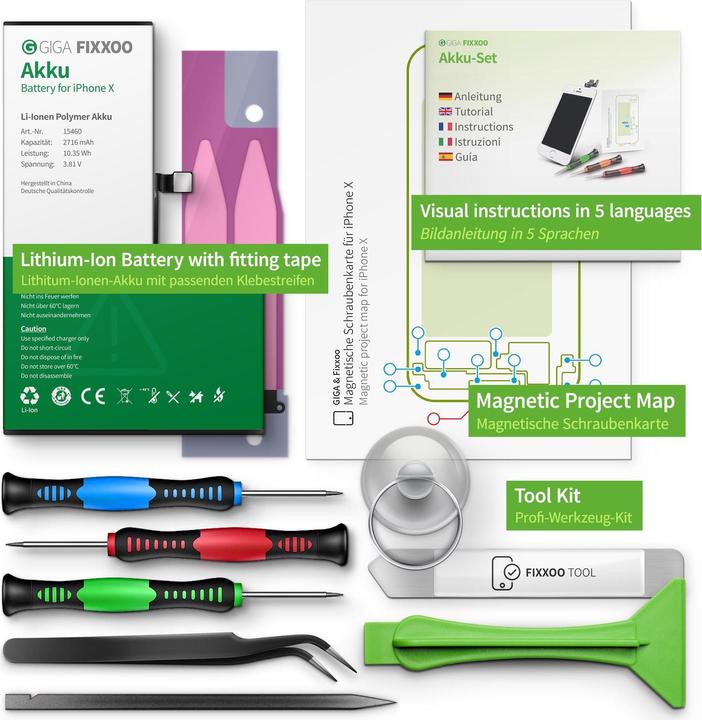 Produktbild Giga Fixxoo Reparaturset Akku