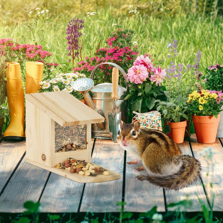 Actual product image Relaxdays Squirrel feeding house