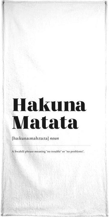 Immagine prodotto Juniqe Hakuna Matata - Bianco e nero (70 x 140 cm)