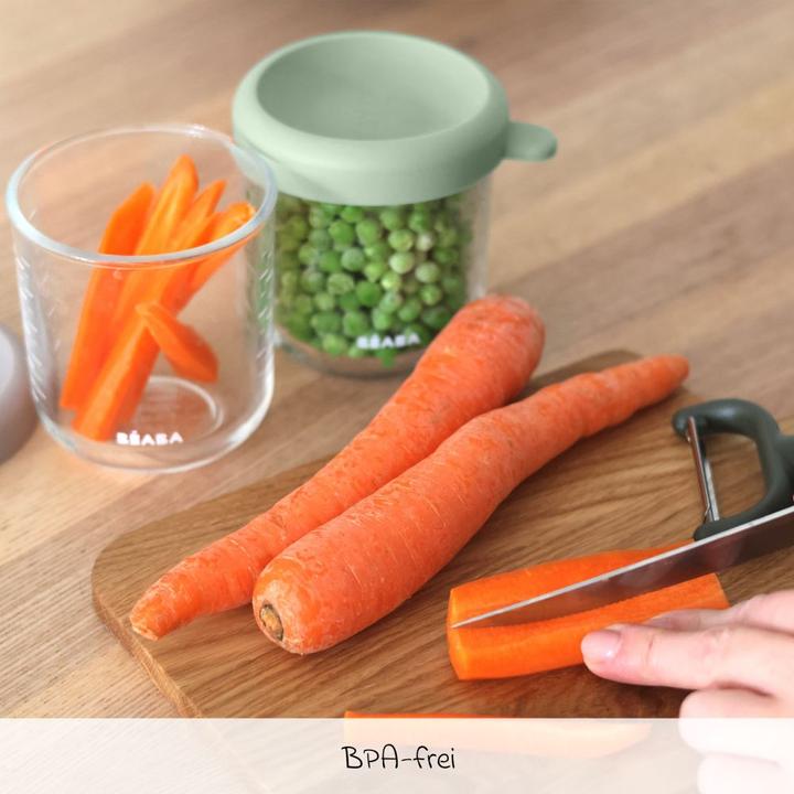 Actual product image Beaba Glass portion set 2 pcs. 250ml green/greige