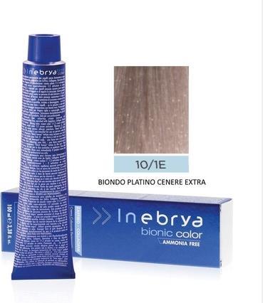 Inebrya Color ASH Hair Coloring Cream - Professional cream hair color 100 ml 10/1E Blonde Platinum (10, 1E Blonde Platinum Ash Extra)