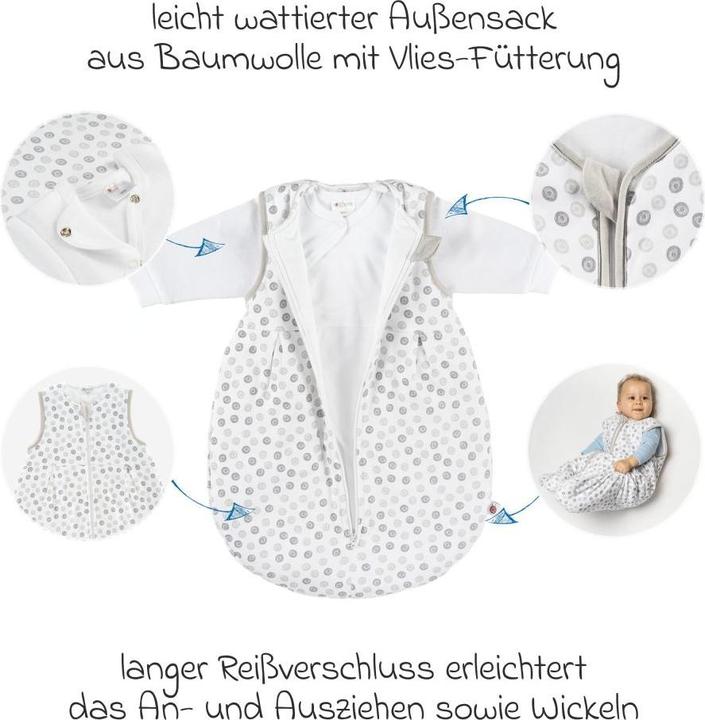 Actual product image Coconette 2-piece sleeping bag set - Circle White Grey + FREE romper sleeping bags (All-season)