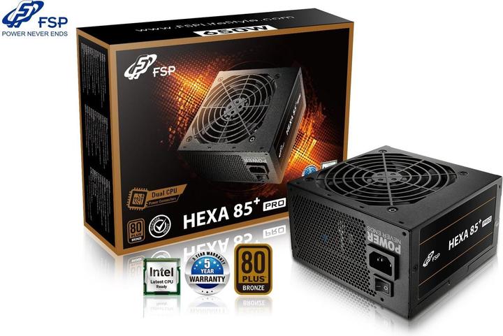 Actual product image Fortron FSP Power Supply HEXA+ PRO 650 85+ 650W ATX (650 W)