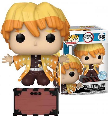 Actual product image Funko POP! Demon Slayer Zenitsu Agatsuma (Protecting Nezuko's Box) Exclusive