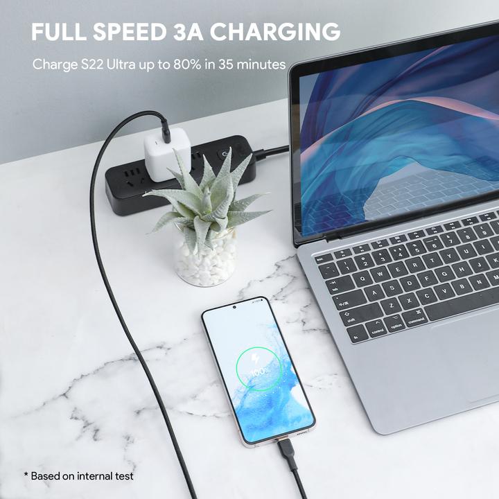 Image du produit Aukey Câble USB-C - USB-C, PD 60W, 1.8 m (1.80 m, USB 3.2 Gen 1, 60 W)
