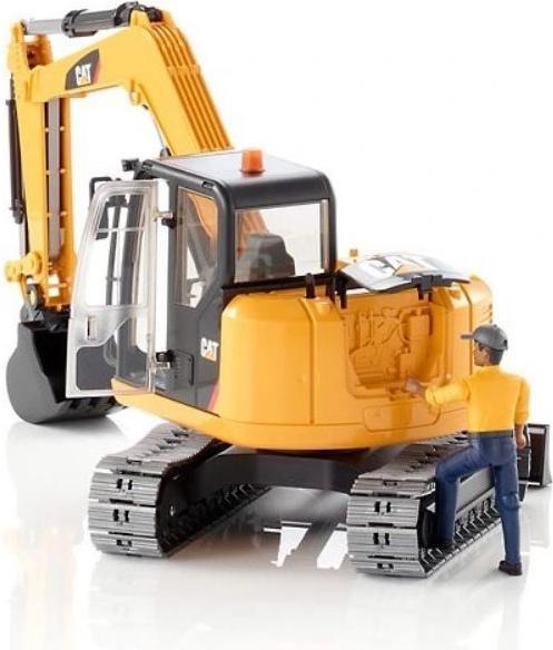 Produktbild Bruder Cat Minibagger mit Bauarbeiter