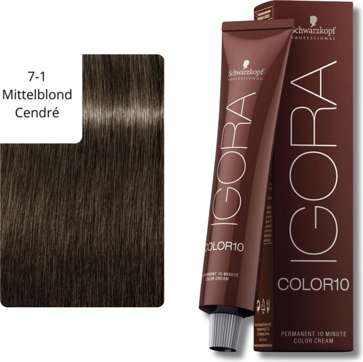 Immagine prodotto Schwarzkopf Professional Igora Color 10 - 7-1 Biondo Medio Cendré (7-1 Biondo medio Cendré)