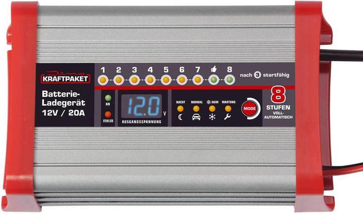 Immagine prodotto Dino Caricabatterie automatico Caricabatterie completamente automatico con funzione di campeggio (12V, 20 A)