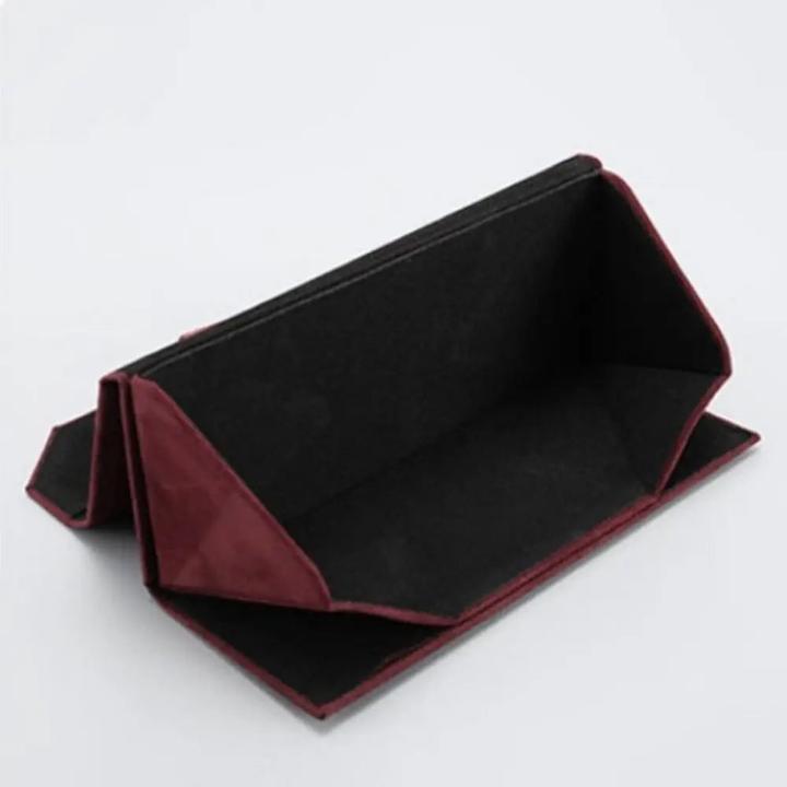 Actual product image Only-Bags.Store Velvet triangle folding glasses case Elegant sunglasses case soft noble reading glasses box Eyewear