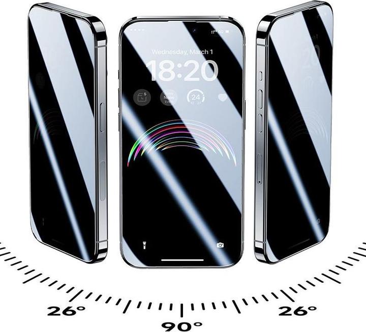 Actual product image Benks Ultra Shield bulletproof glass 0.3mm, Privacy. iPhone 15 Plus (1 Piece, Apple iPhone 15 Plus)