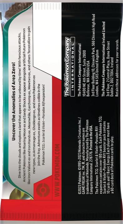 Immagine prodotto Pokémon SV04 Booster (Inglese, Pacchetto Booster)