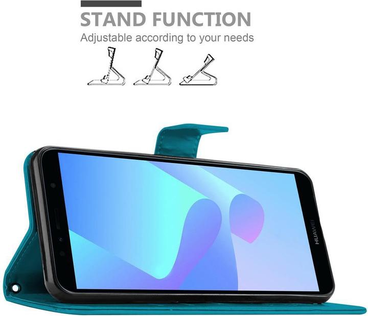 Produktbild Cadorabo Flower Book Hülle (Huawei Y6 Prime (2018), Huawei Honor 7a)