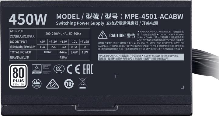 Actual product image Cooler Master Power supply MWE Bronze V2 (450 W)
