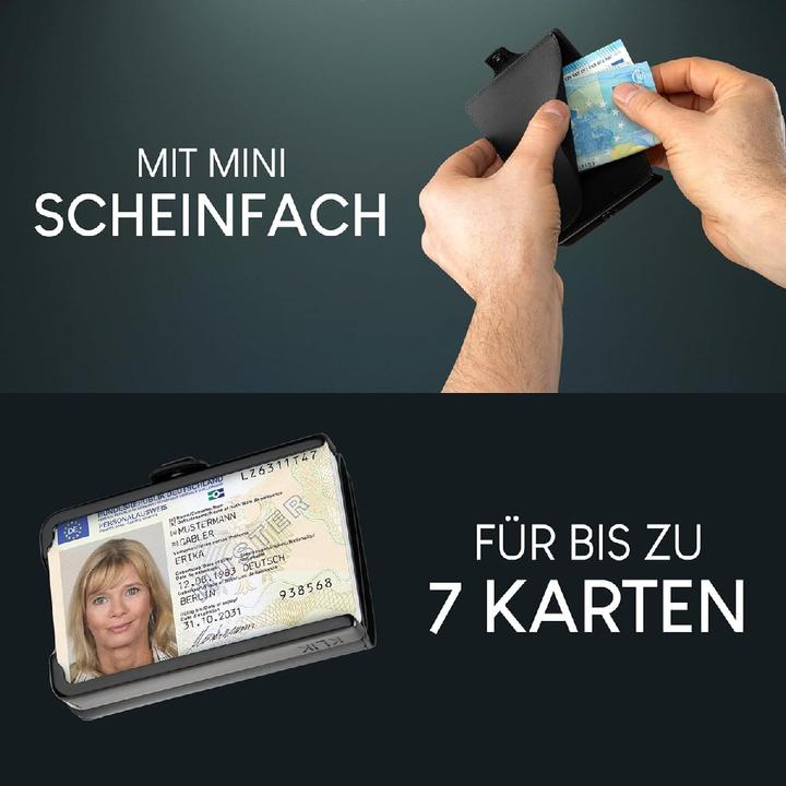 Actual product image Puristo KLIK MINIMAL Slim Wallet Black 7s