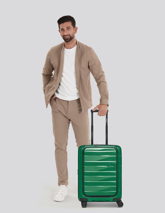 Actual product image Bergpfeil Travel 4 Rollen Kabinentrolley 55 cm Laptopfach mit Dehnfalte (46 l)