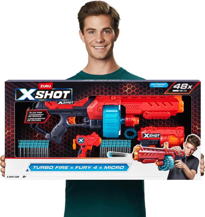 Actual product image Zuru Excel Combo Pack Turbo Fire + Fury 4 + Micro Launcher