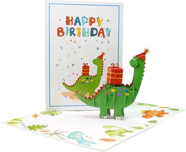 MU Classic 3D Pop-Up Geburtstags Glückwunschkarte - Dino (1 Stk.)