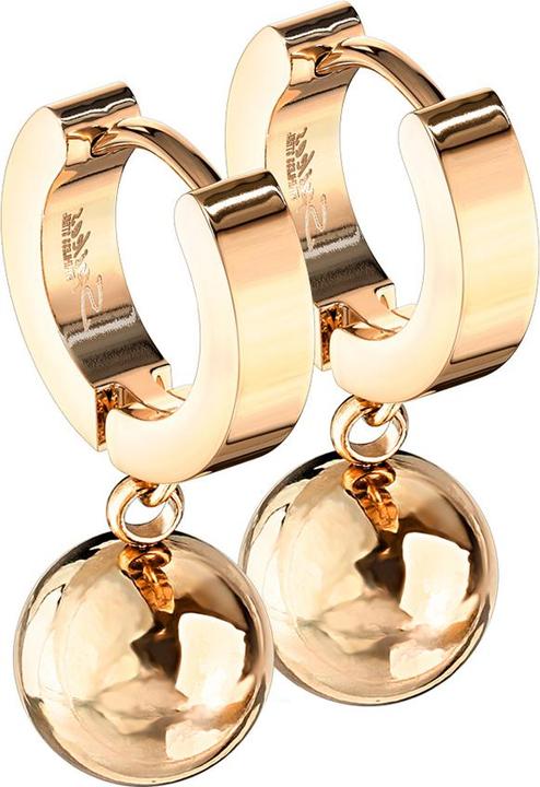 Star Piercing Ohrring zum Klappen rosegold Anhänger Kugel (ohne Messing, Chirurgenstahl 316L)