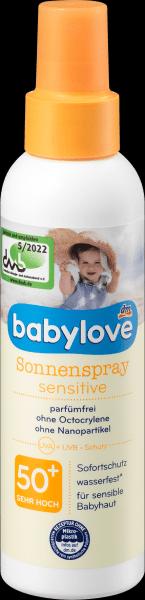 dm babylove Zonnebrandspray voor gevoelige huid, SPF 50+ (Zonnebrandspray, SPF 50+, 150 ml)