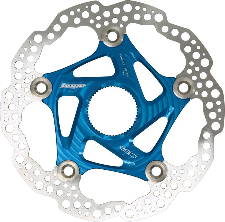 Produktbild Hope Floating Disc Bremsscheibe - Center Lock - blau (160 mm)