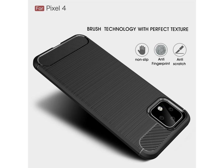 Actual product image Screenguard Google Pixel 4 Cover Carbon Brushed Soft TPU (Google Pixel 4)