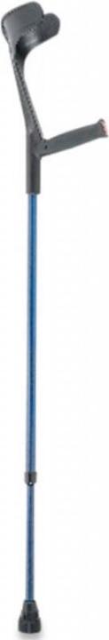 Sahag Krücken Ergo Softgriff alu blau -140kg Druckknopf 2 Reflektoren