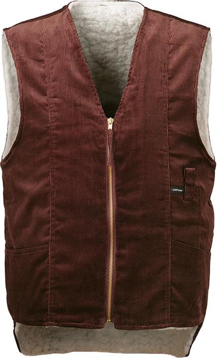 Magni gilet en velours côtelé, fourrure tissée, taille 0, marron (S)