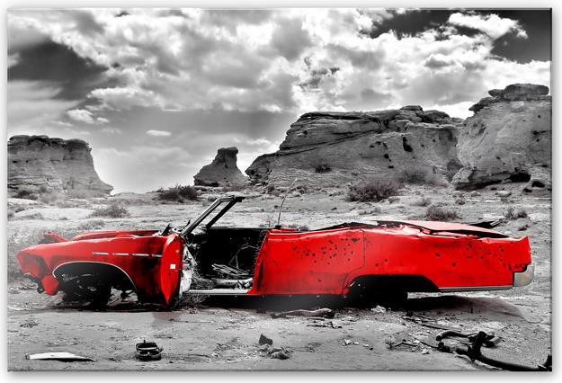 Produktbild Trenddeko Roter Cadillac (100 x 70 cm)