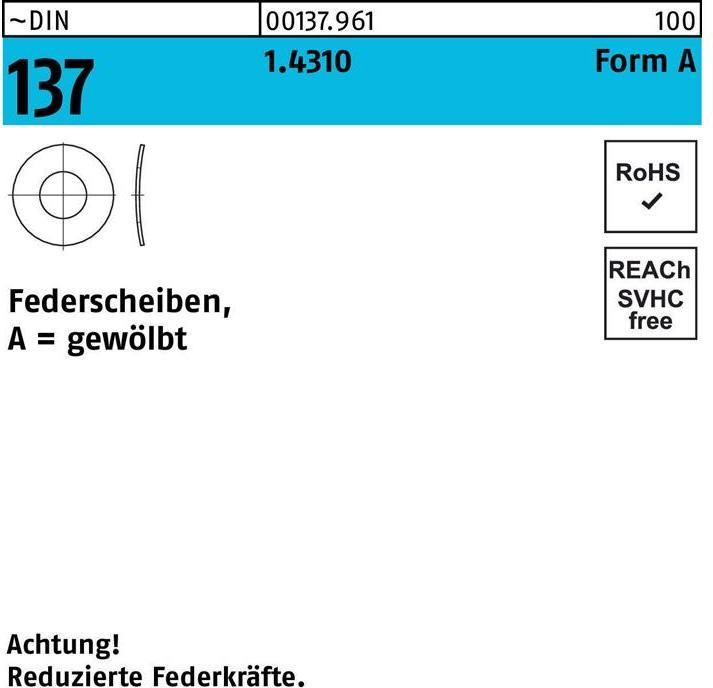 Productafbeelding Veerring DIN 137 A 4 1.4310