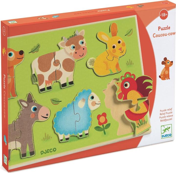 Produktbild Djeco Holzpuzzle Coucou cow (12 Teile)