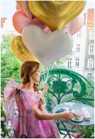 Produktbild Partydeco Ballon en alu - Coeur blanc - 75cm (1 x)
