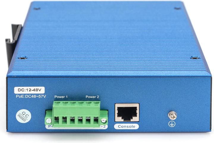 Actual product image Digitus Industrial 8 + 4 10G Uplink Port L3 managed Gigabit Ethernet PoE Switch (12 Ports)