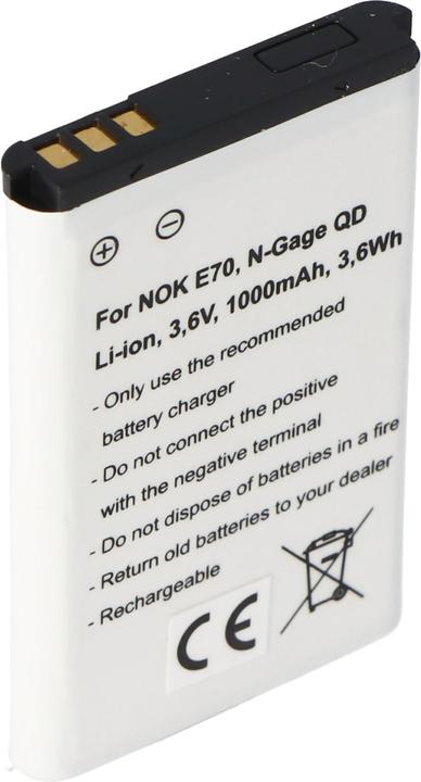 Immagine prodotto AccuCell Akku Nokia E70, N-Gage QD, Nokia BL-6C