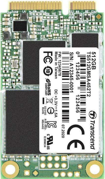Actual product image Transcend MSA452T2 - 512 GB SSD - internal - mSATA (512 GB, mSATA)