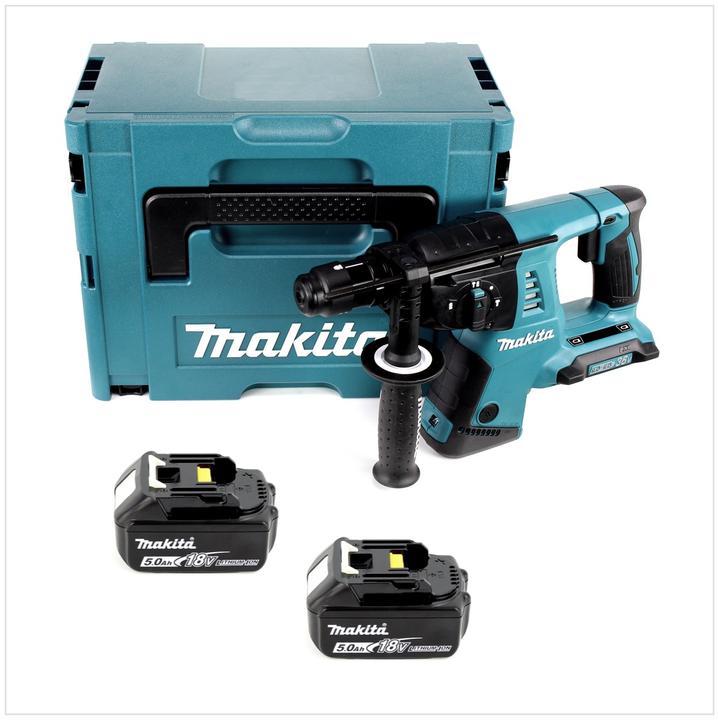 Productafbeelding Makita DHR 264 Draadloze boorhamer SDS-Plus 2x 18 V / 36 V met inzetstuk + 2x Batterijen BL 1850 18 (Oplaadbare batterij)