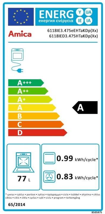 Energy Label Amica 6118IED3.475HTaKDp