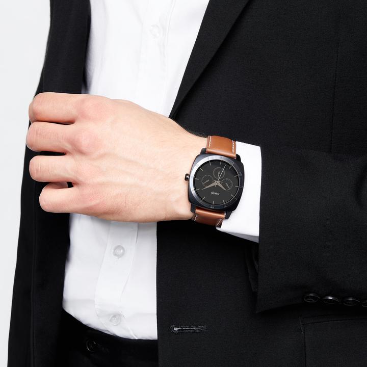 Image du produit Xlyne TFT, MTK2502C, Bluetooth 4.0, Li-Po Chrome noir - Cognac léger (45 mm)